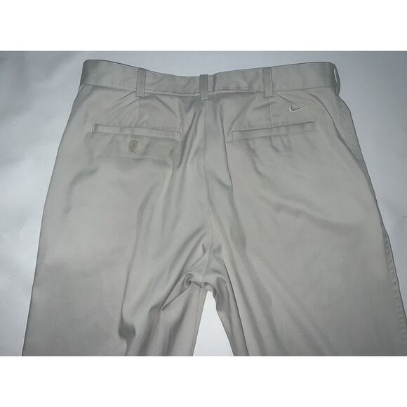 Nike Golf Dri Fit Pants Mens 32x30 Light Beige Bone Stretch Flat Front Logo READ - Picture 12 of 16